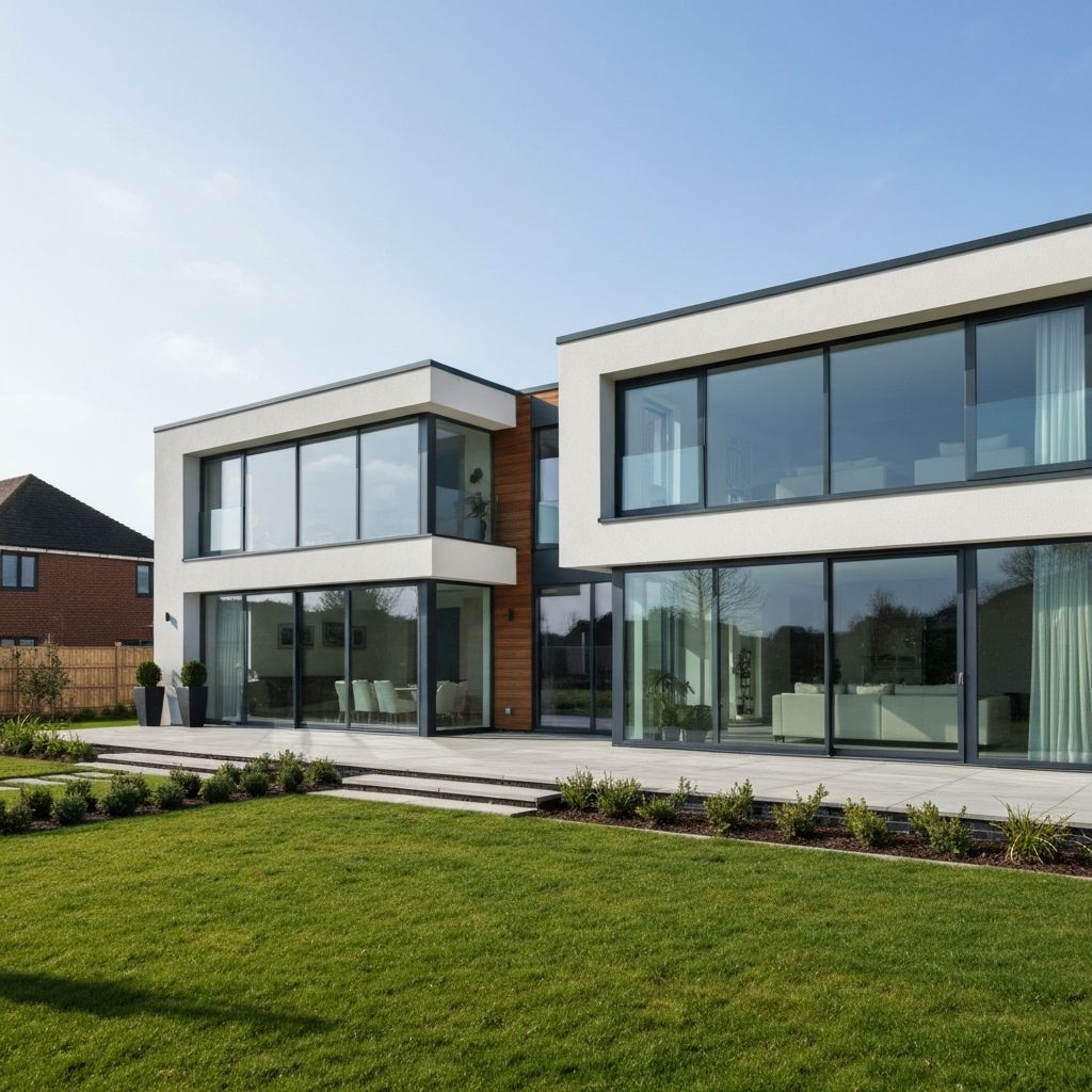 Moderne antraciet gekleurde kozijnen in een nieuwbouwwoning in Breda